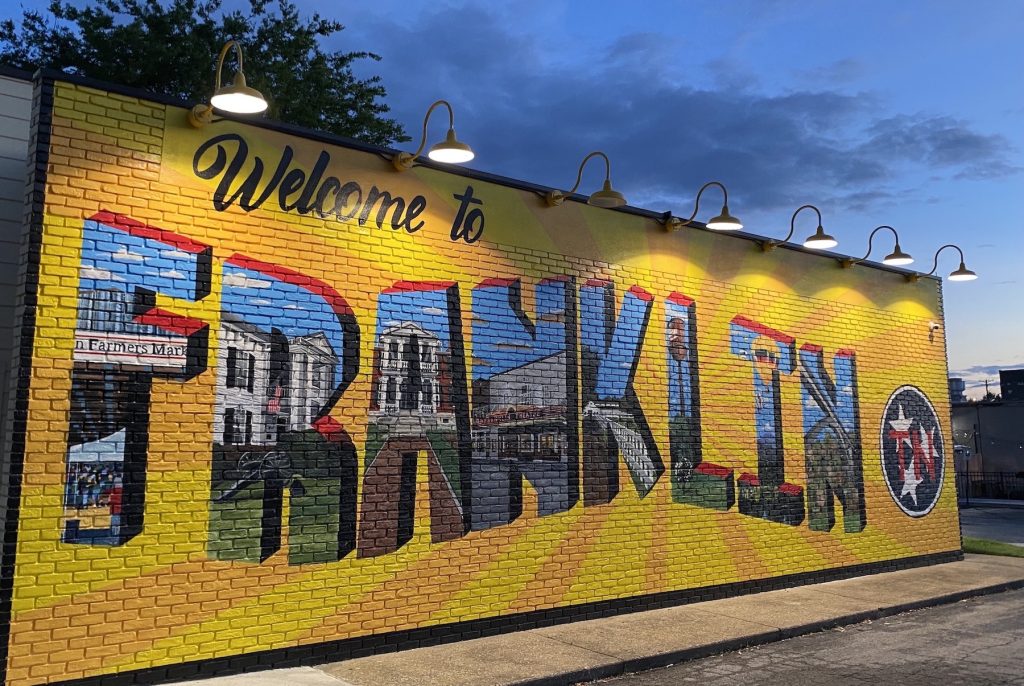 Vibrant mural in Franklin, TN